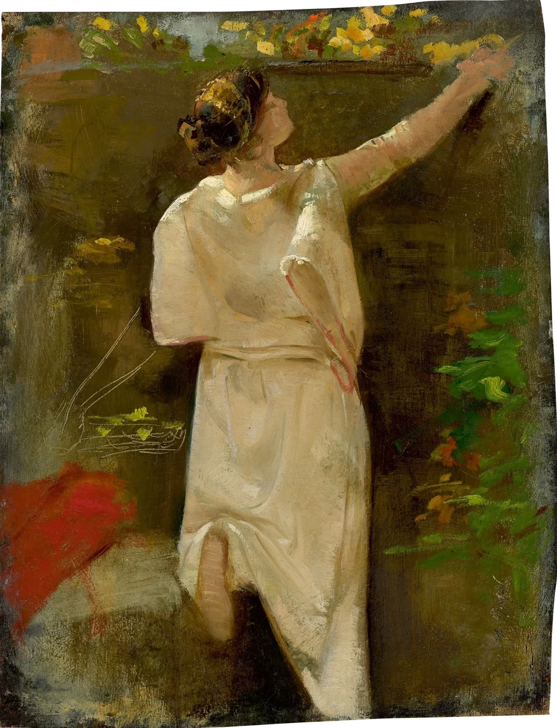 Donna in abiti antichi